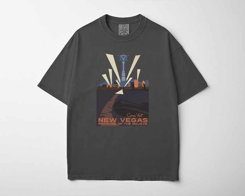 Retro New Vegas Tourist T-Shirt | Vintage Style Shirt | Post Apocalyptic Fall out Tee | Gift for Gamers | Unisex Fashion | Casual Wear image 1