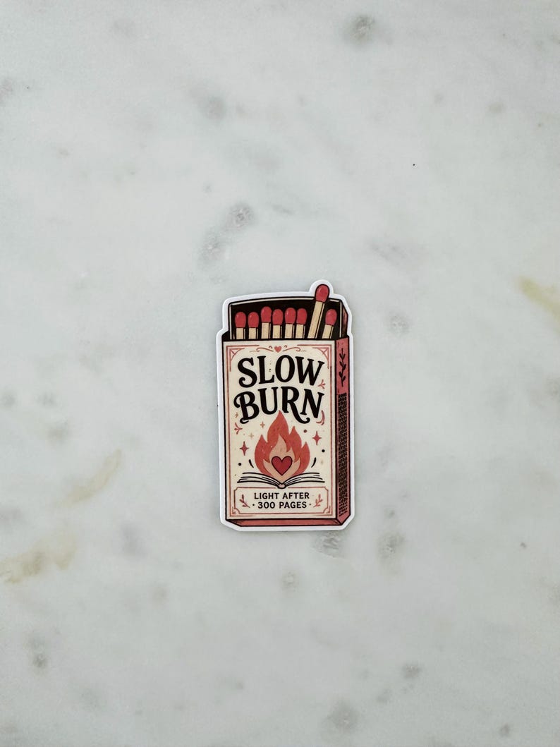 Romance Trope Vinyl Stickers, Slow Burn, One Bed, Enemies to Lovers Slow Burn Matchbox