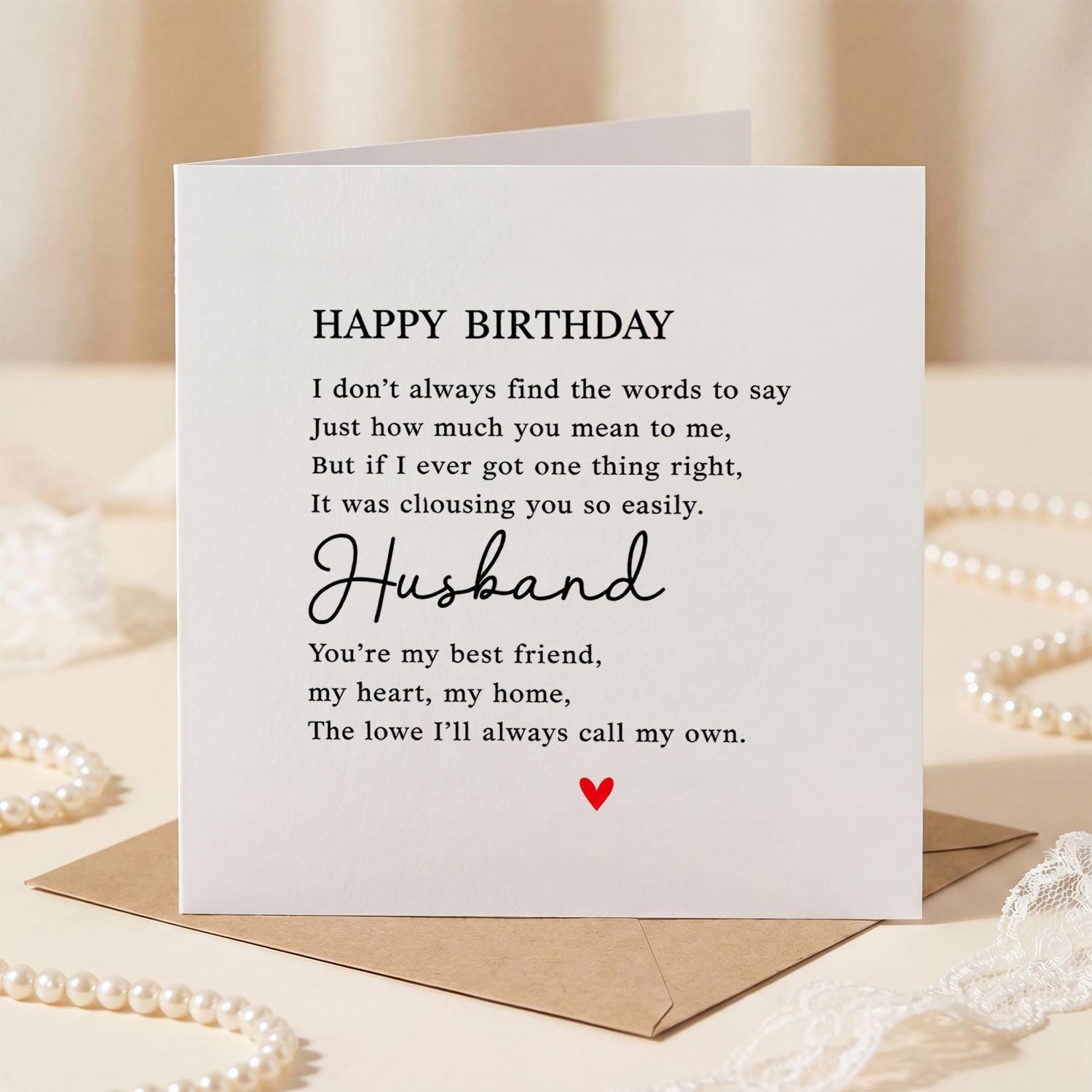 Husband Birthday Card, Romantic Birthday Card for Husband, Sweet ...