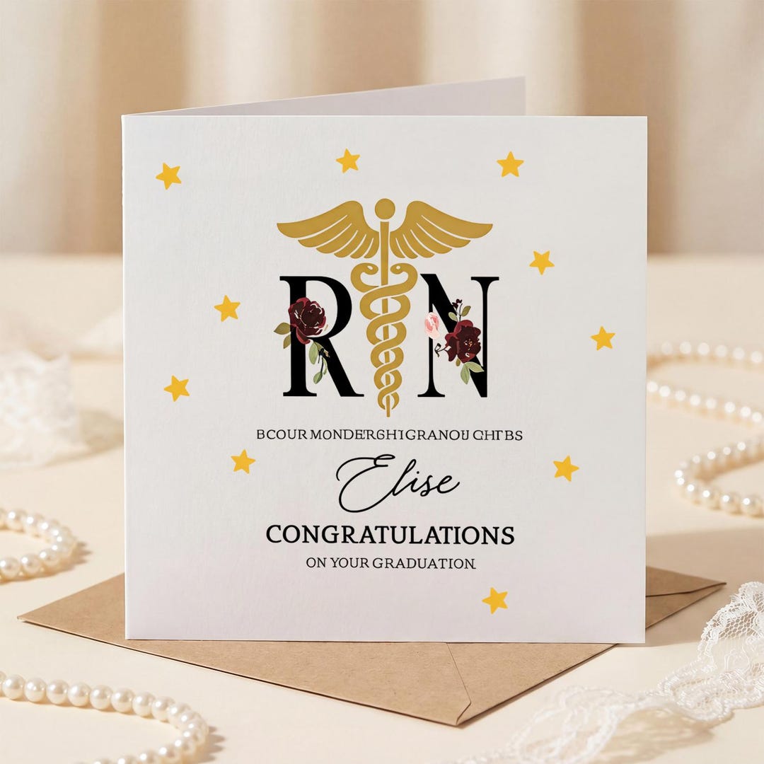 Personalized RN Graduation Card, Custom Nurse Graduation Card, Nursing ...