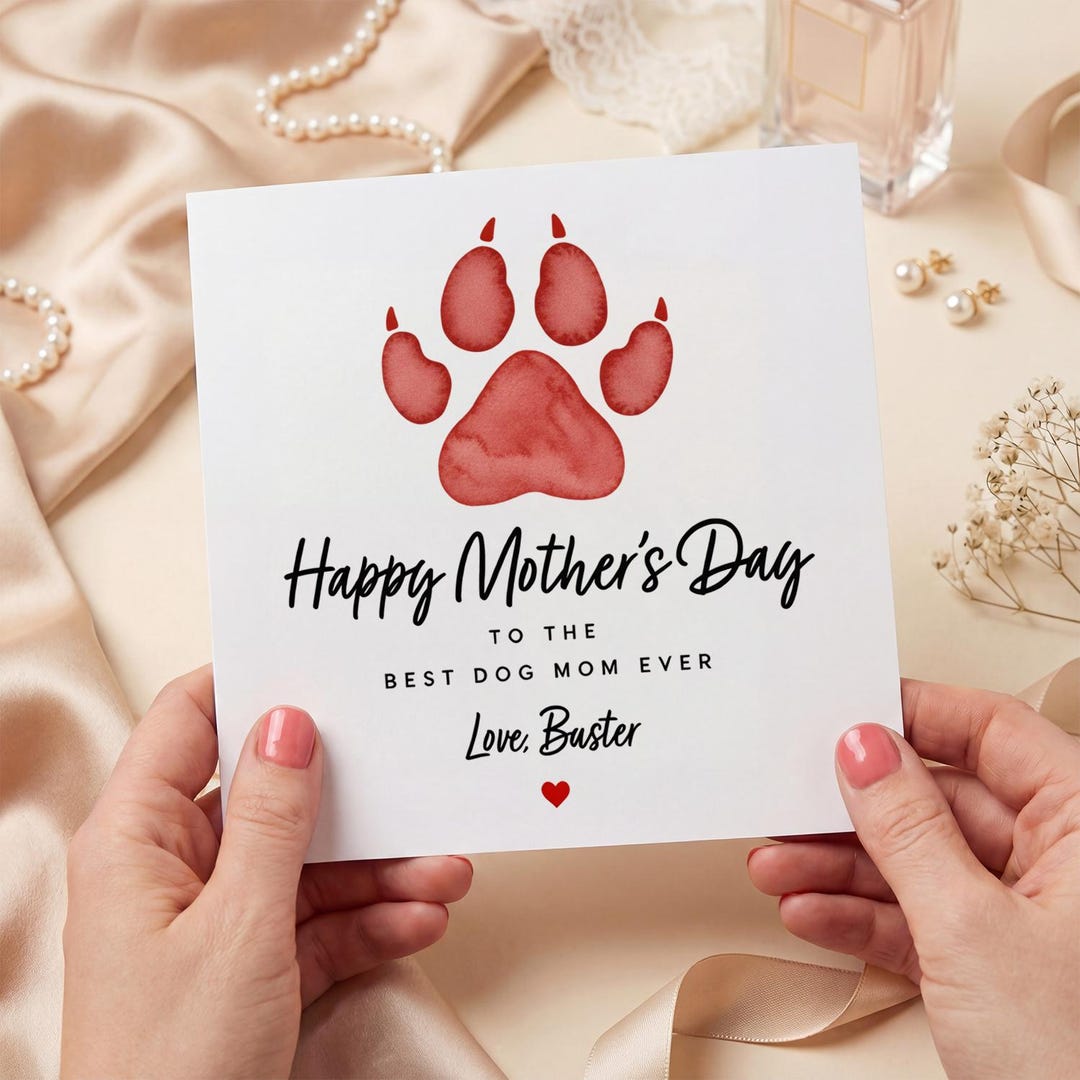Personalized Dog Mom Mother’s Day Card, Custom Pet Mom Greeting Card ...
