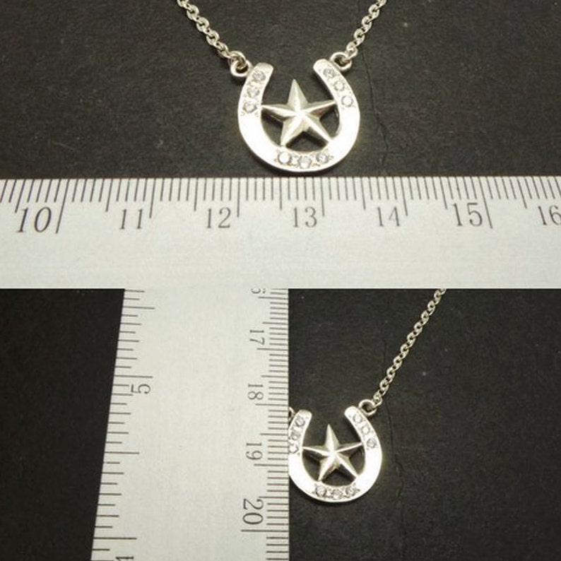 Lucky Horseshoe Cowboy Texas Necklace Choker 925 Sterling Silver Texas Necklace Birthstone Jewelry Star Cowboy Horse Shoe Jewelry