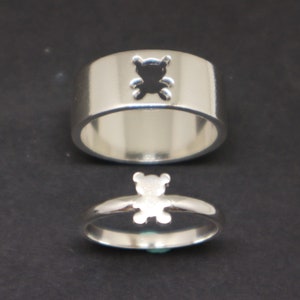 Bear Promise Ring for Couples - Bear Jewelry, Unique Matching Wedding His and Her Alternative Engagement Ring, Boyfriend Husband Gift