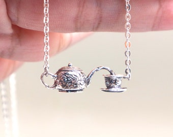 Silver Teapot of Life Necklace - Anniversary Gifts for Wife, Niece, Grandmother, Spouse