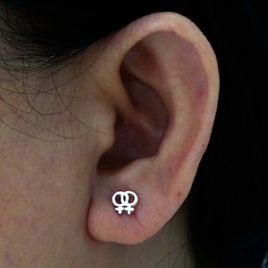 Silber Lesben Ohrring - Weibliches Symbol Beiträge Ohrring, Lesben Gay Pride, LGBT Pride Frauen Stud, Pride Schmuck, lesbisches Paar Geschenk