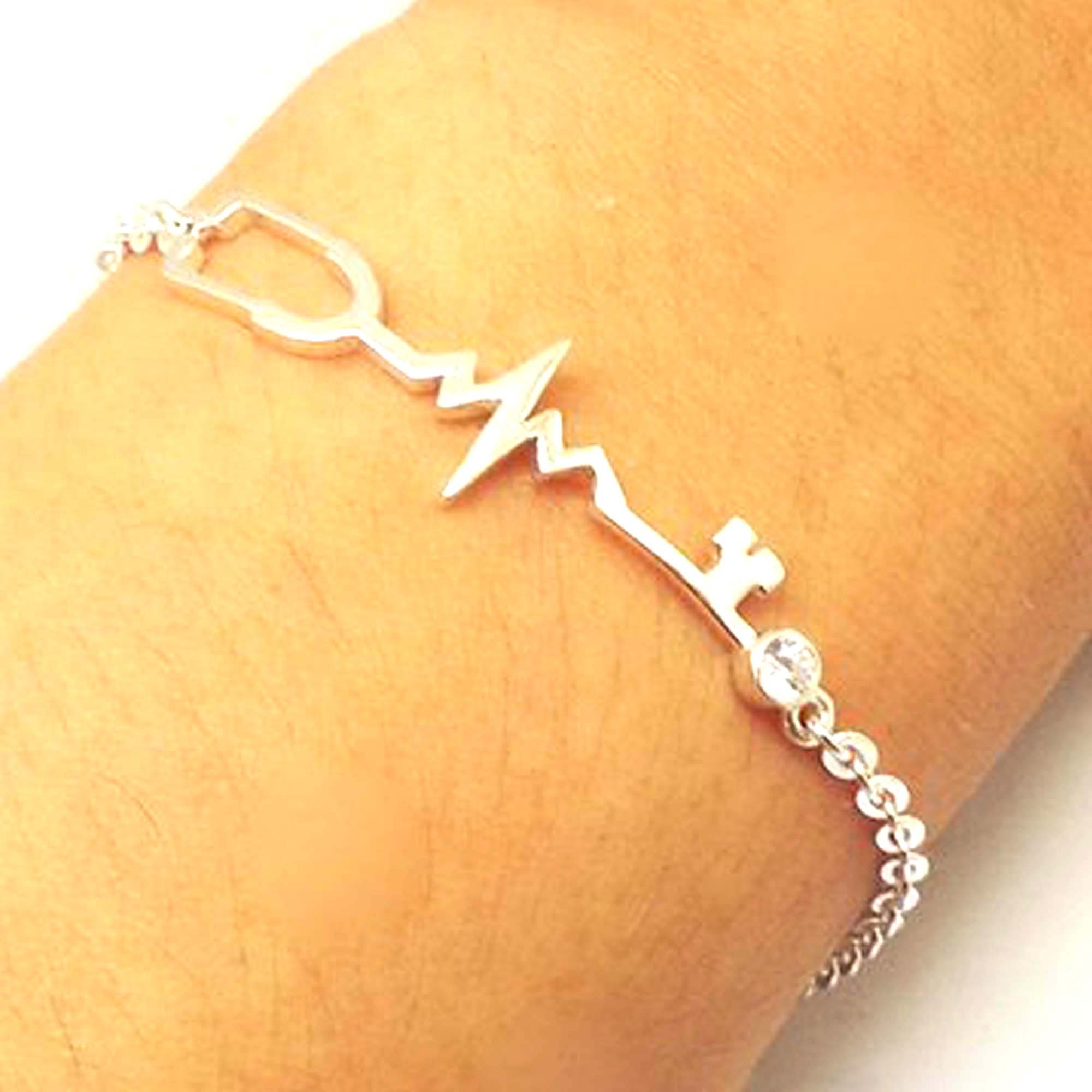 Bracciale Con Ciondolo Stetoscopio In Argento Sterling 925 – Regalo Per Infermiere, Medici E Studenti Di Medicina