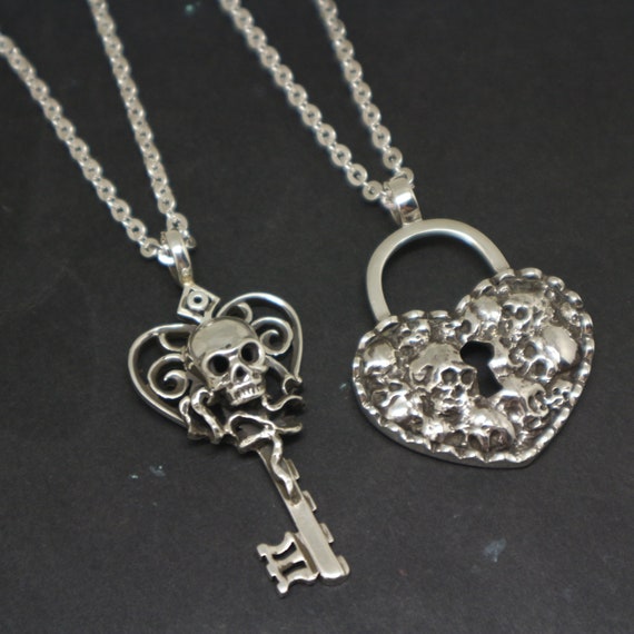 Wholesale Lovers Heart Lock And Key Necklace Stainless Steel