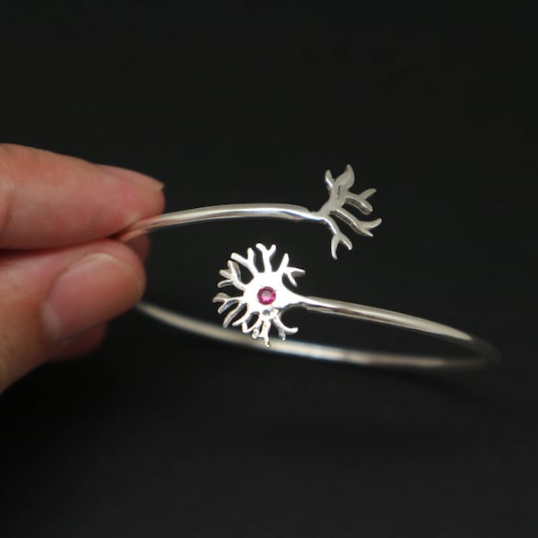 Silver Neuron Bracelet - Neuron Jewelry, Neurologist Gift