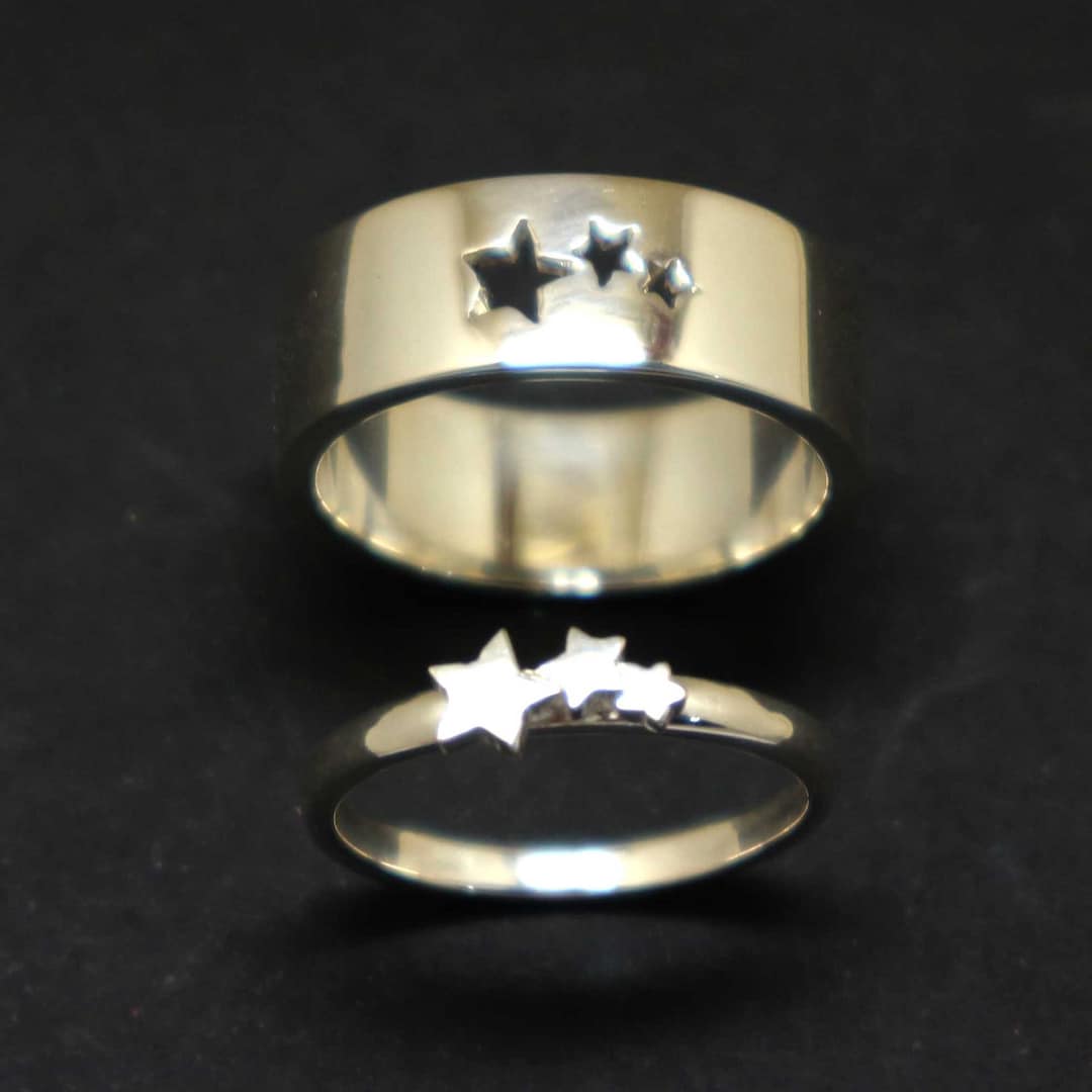 Silver Triple Star Matching Ring: Nature Celestial Jewelry, Graduation ...