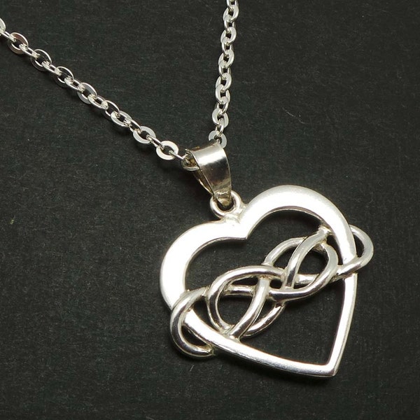 925 Sterling Silver Polyamory Necklace Pendant : Heart Infinity Jewelry