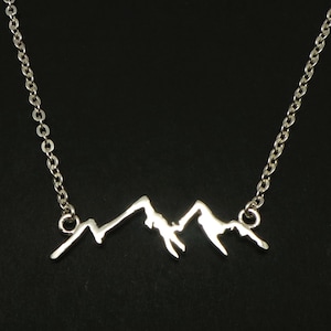 Mountain Range Colorado Necklace - Silver Mountain Range Jewelry, Mountain Scape Necklace, Inspirational, Motivational, Mountaineer