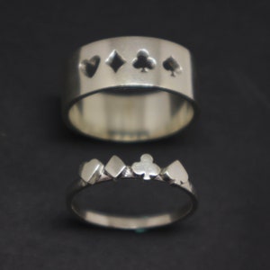 Bague de promesse de poker pour couples - bagues assorties, bague pour elle et lui, alliance de fiançailles alternative, petit ami mari, cadeau pour joueur de poker