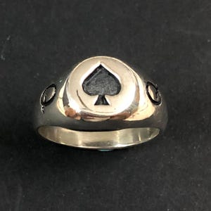Zilveren schoppenvrouw zegelring - pokersieraden cadeau voor uniseks vriend, vriendin, echtgenoot, vader, dochter, broer, beste vriend