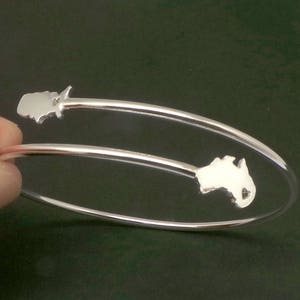 Personalisierte USA nach Australien Armband Armreif - Fern- & Freundschaftsarmband, Umzugsgeschenk, ich vermisse dich Geschenk, Geschenk für sie