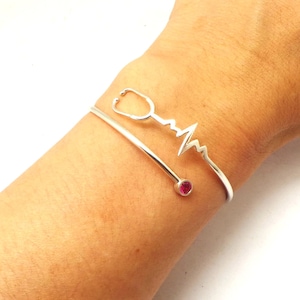 Sjuksköterska Registrerad Hjärtslag Stetoskop Armband, EKG, EKG, Utövare, RN Sjuksköterska Gåva, lpn, bsn, Barnsköterska Examenspresent, sjukhusgåva