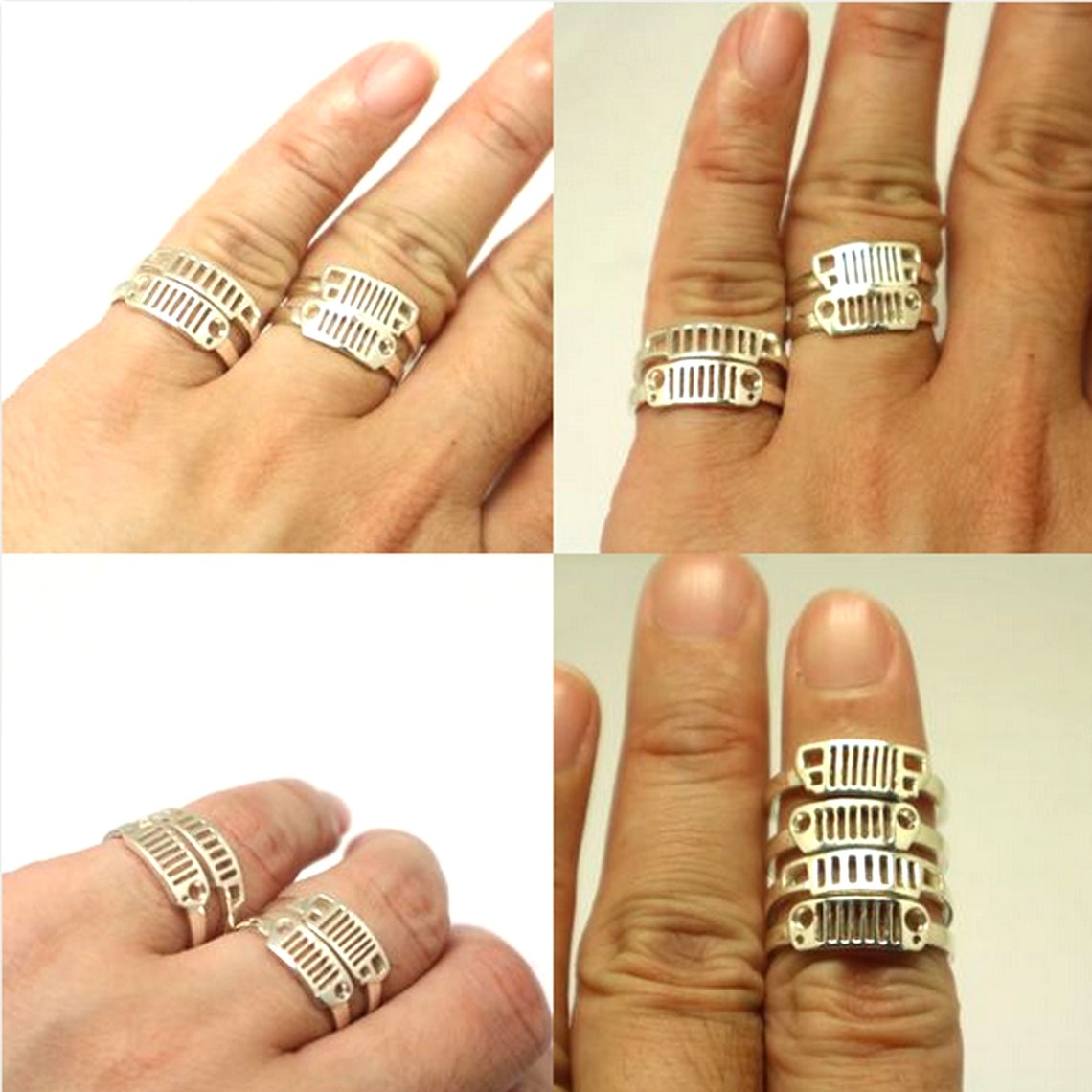 Silver Jeep Ring Tj Jk Wj Yj Jeep Jewelry for Jeep Girl Etsy