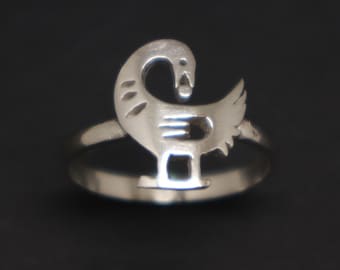 Silver Sankofa Bird African Symbol Ring - Custom African Symbol Ring, Adinkra Ring, Adinkra Jewelry, Africa Jewelry, Gift for Her, Women