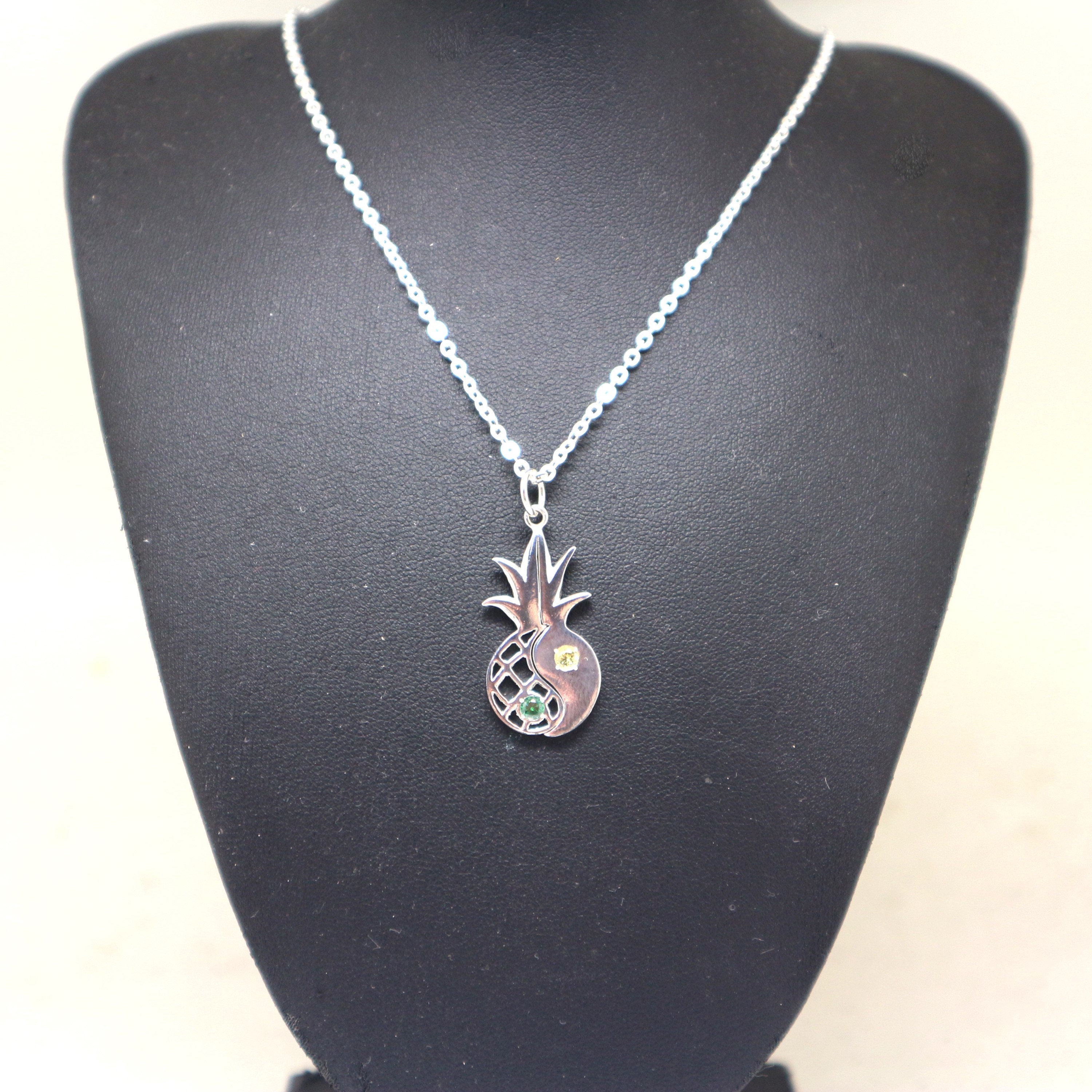 Silver Pineapple Jewelry Set Pineapple Necklace & Earrings Etsy