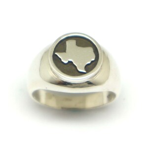 Silver Texas Signet Ring - Texas Home Pride Jewelry for Dad, State, Map ...