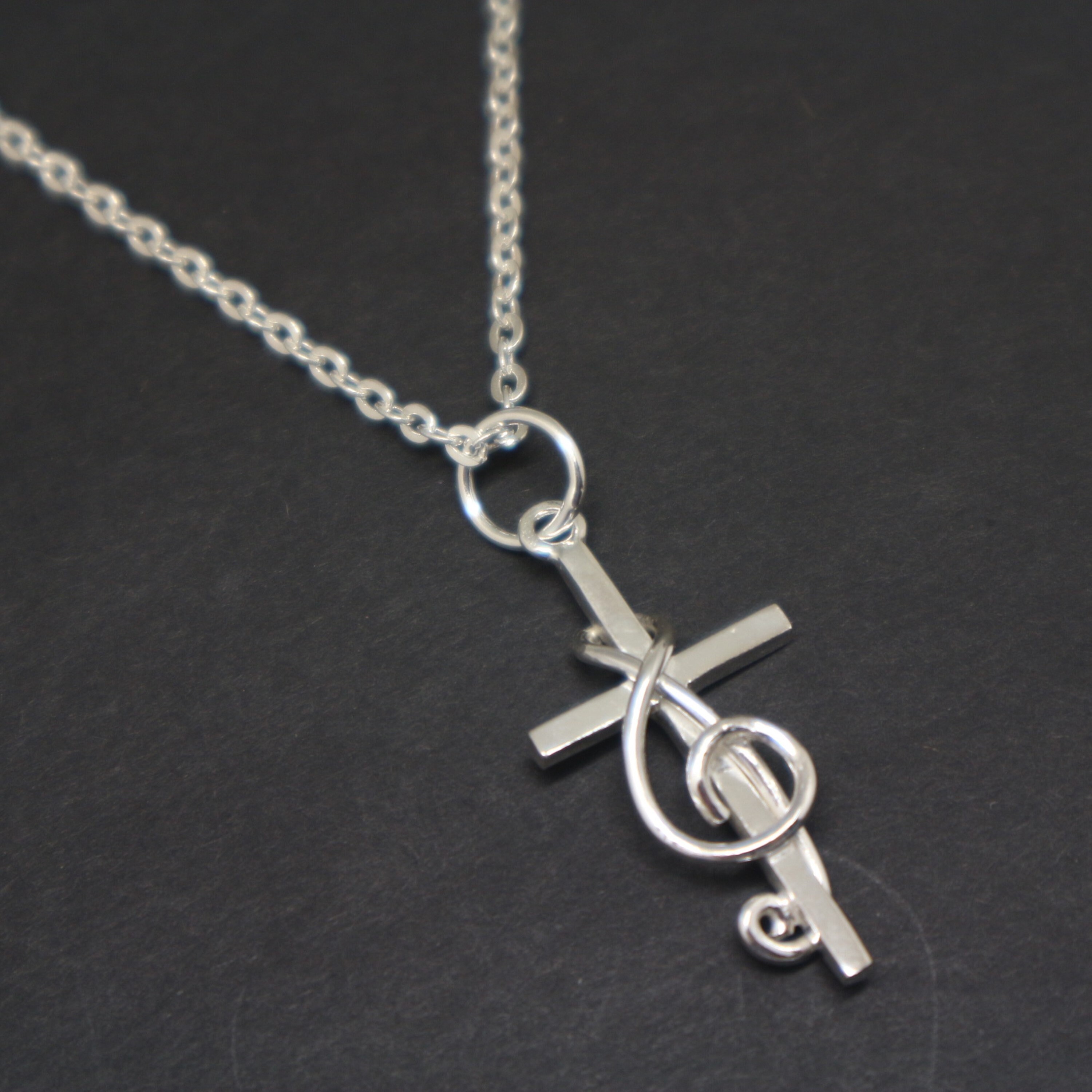 Music Note Cross Necklace Pendant 