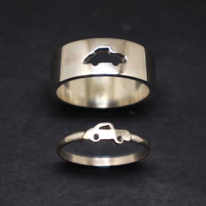 Vintage Car Matching Versprechensring für Paare - Klassisches Fahrzeug, Verwandeln Sie Ihren wertvollsten Moment in einen Paarring