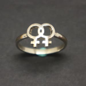 SIlver Lgbt Pride Ring - Lesbian and Gay Pride Jewelry, Lgbtq Gifts for Her, Women, Girlfriend, Best Friend, Friendship