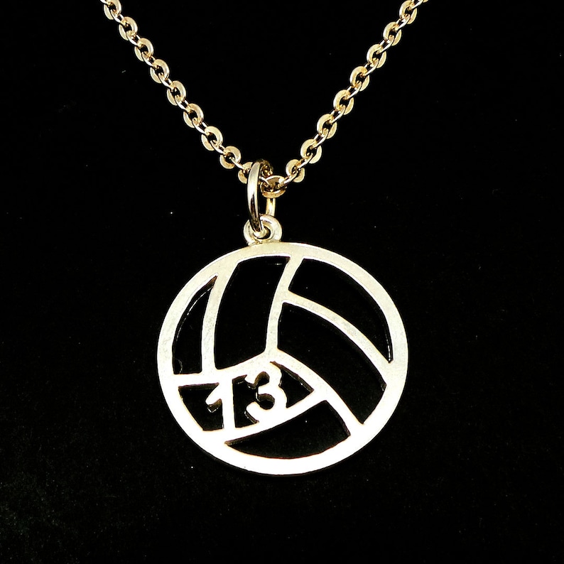 Personalized Number Volleyball Necklace Volleyball Jewelry Etsy