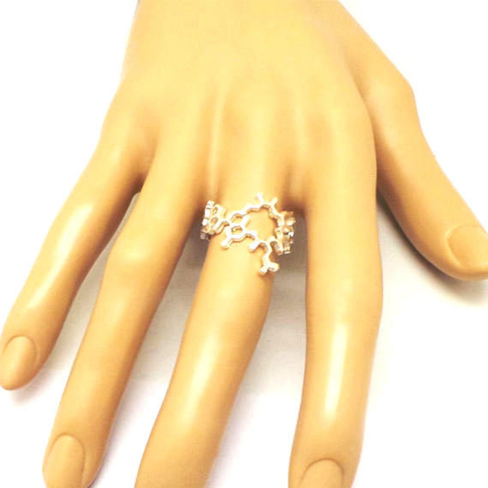 Silver Oxytocin Molecule Ring Science Chemistry Jewelry Gift Etsy
