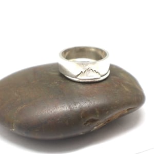 Stainless Steel Mountain Design Statement Ring - Promise Ring For Men & Women, Biker, Outdoor Style - View #7