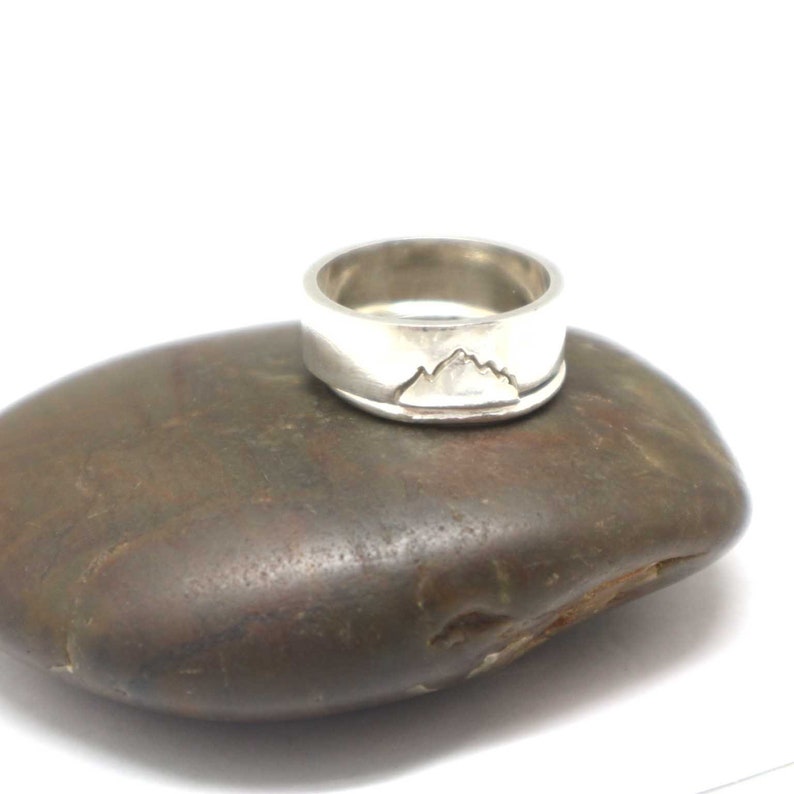 Mountain Minimalist Promise Ring for Couples Mountain Etsy