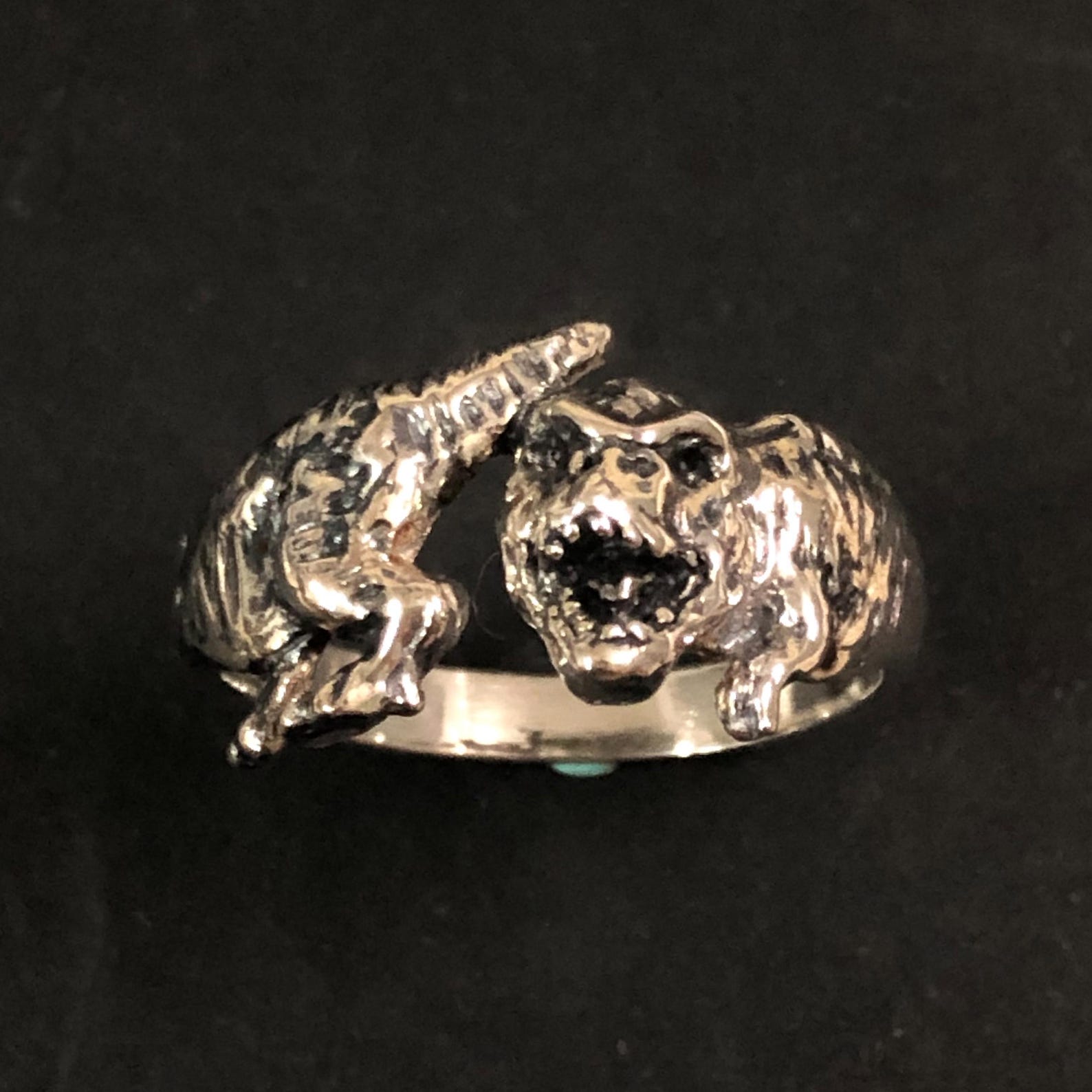 Silver Dinosaur Trex Ring - T Rex Jewelry Gift for Unisex, Boyfriend ...