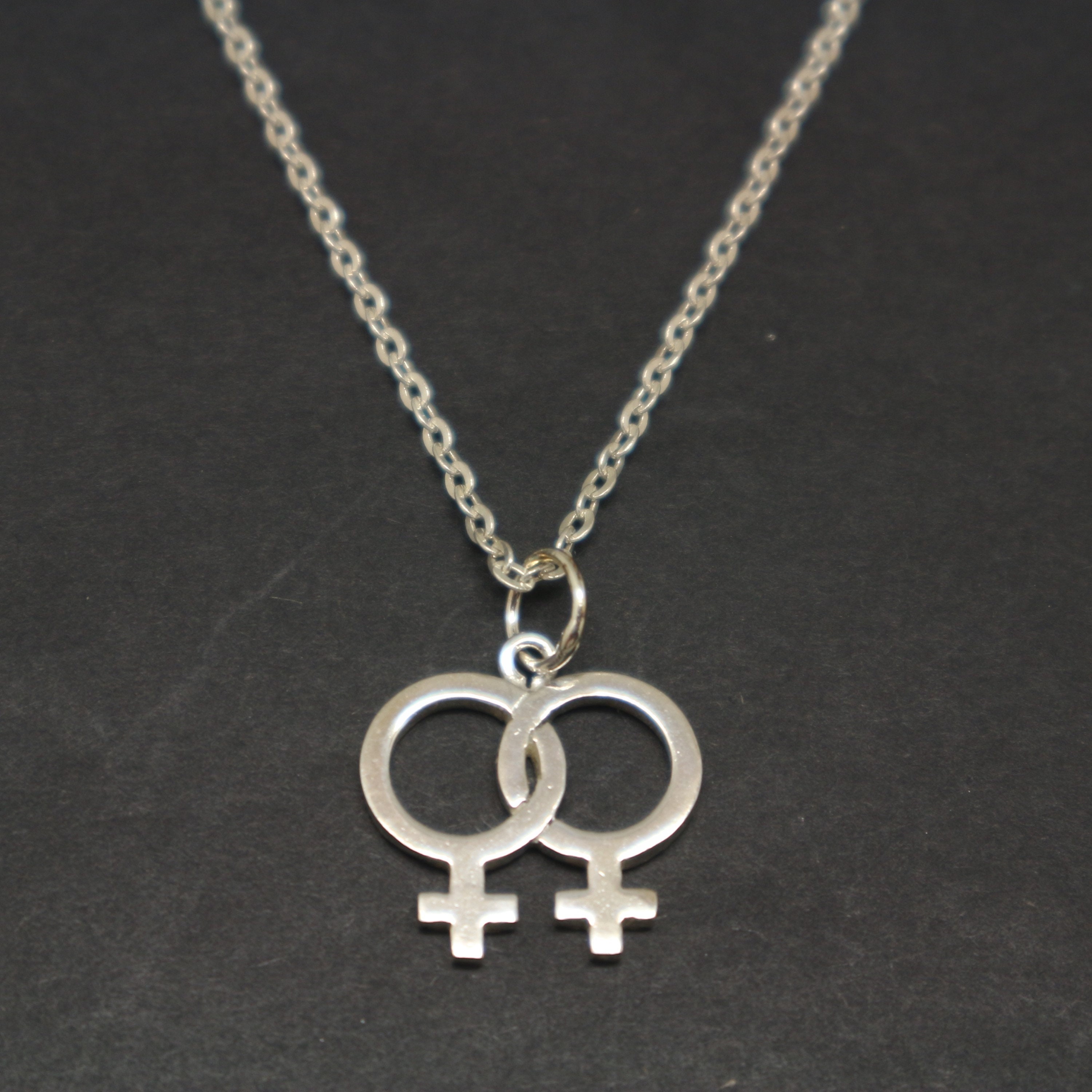 SIlver Lgbt Necklace Pendant Lesbian Pride Girlfriend Gay | Etsy