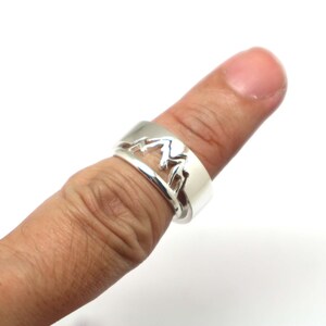 Silver Mountain Matching Ring for Couples Inspirational or Motivational Jewelry Gift, Nature Ring image 4