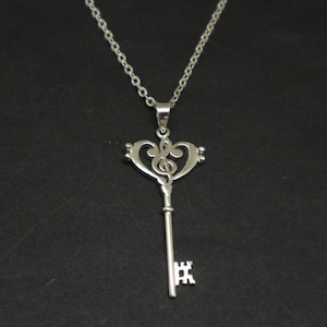 Musiknote Schlüssel-Halsketten-Anhänger für Frauen - Musikschmuck, Violinschlüssel, Bassschlüssel, Lehreranerkennung, Ruhestand, Dankeschön-Geschenk Musiker