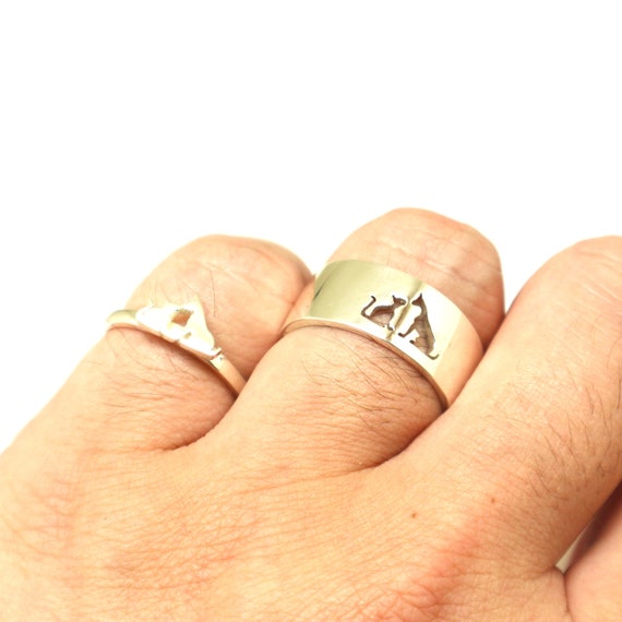 Sterling Silver Couple Doggie Ring Sterling Silver Couple Doggie Ring