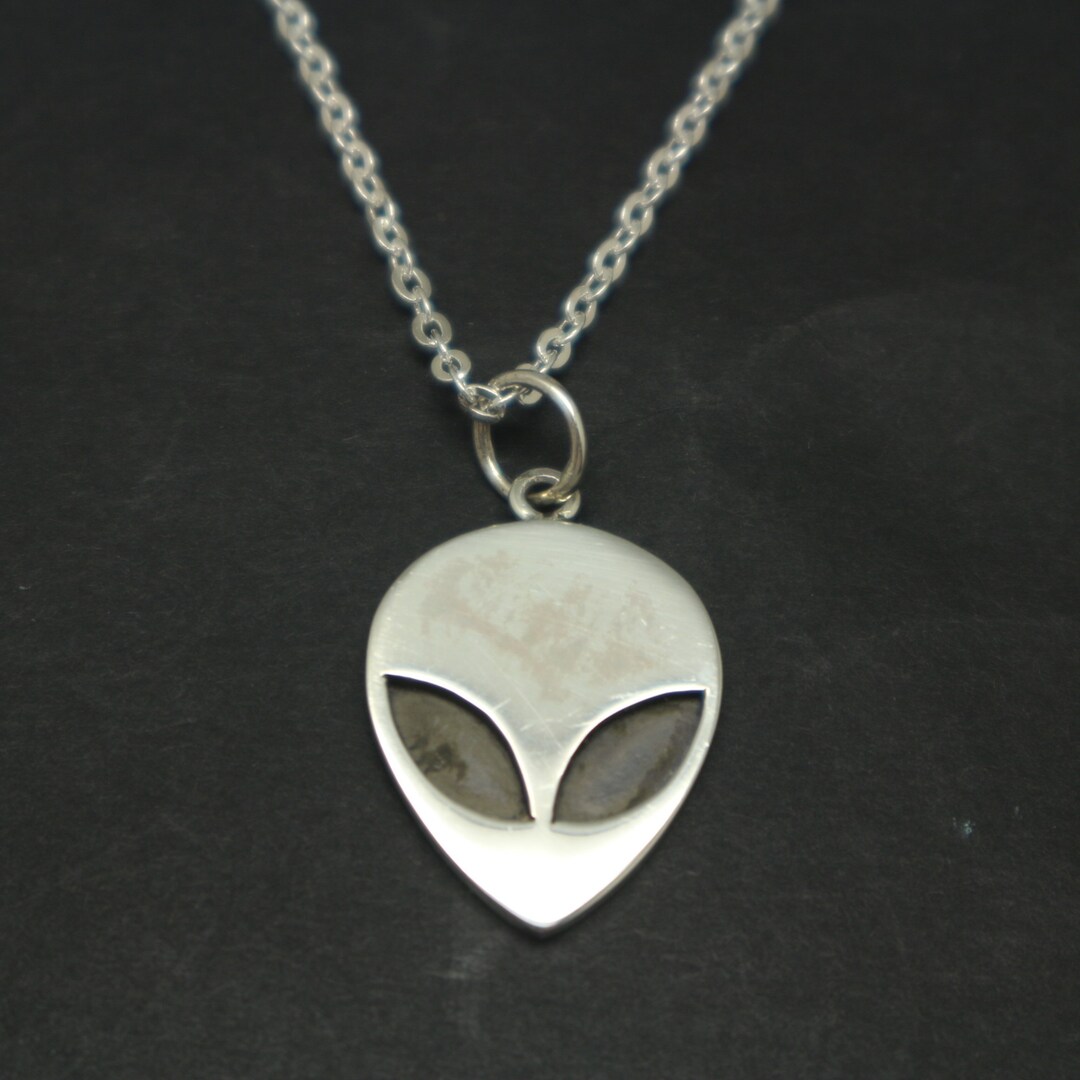 925 Sterling Silver Alien Necklace Pendant - UFO Gift for Her, Women ...