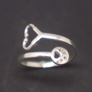 Veterinarian Graduation Stethoscope Ring - Vet Gift, Dog or Cat Paw Print, Gift for Her, Granddaughter, Mother, Wife, Girlfriend, Niece