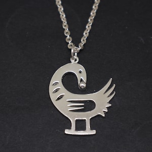 Silber Sankofa Vogel Halsketten-Anhänger - Adinkra Afrika Symbol Schmuck, Bester Freund Freundschaft Geschenk, Geburtstagsgeschenk