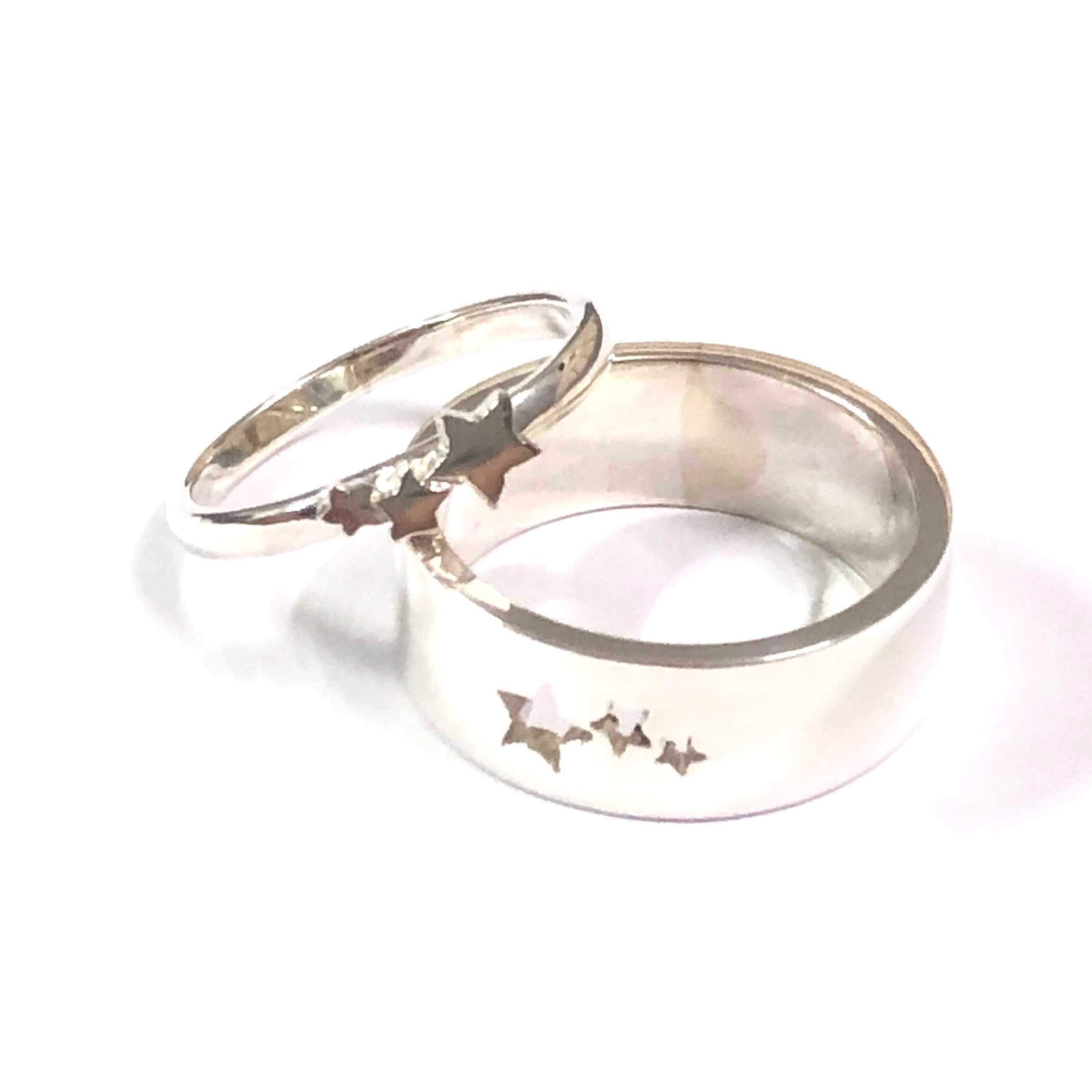 Silver Triple Star Matching Ring: Nature Celestial Jewelry, Graduation ...