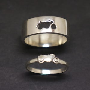 Motorbike Matching Promise Ring for Couples - Motorcycle Biker Jewelry