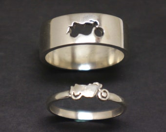 Motorbike Matching Promise Ring for Couples - Motorcycle Biker Jewelry