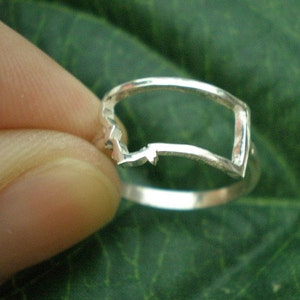 Bague en argent MT Montana State - Bague carte du Montana États-Unis - Bijoux inspirés de célébrités - Bas de Noël