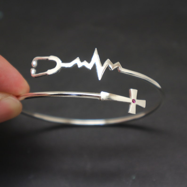 Nursing Stethoscope Cross Necklace Nurse Inspirational Etsy