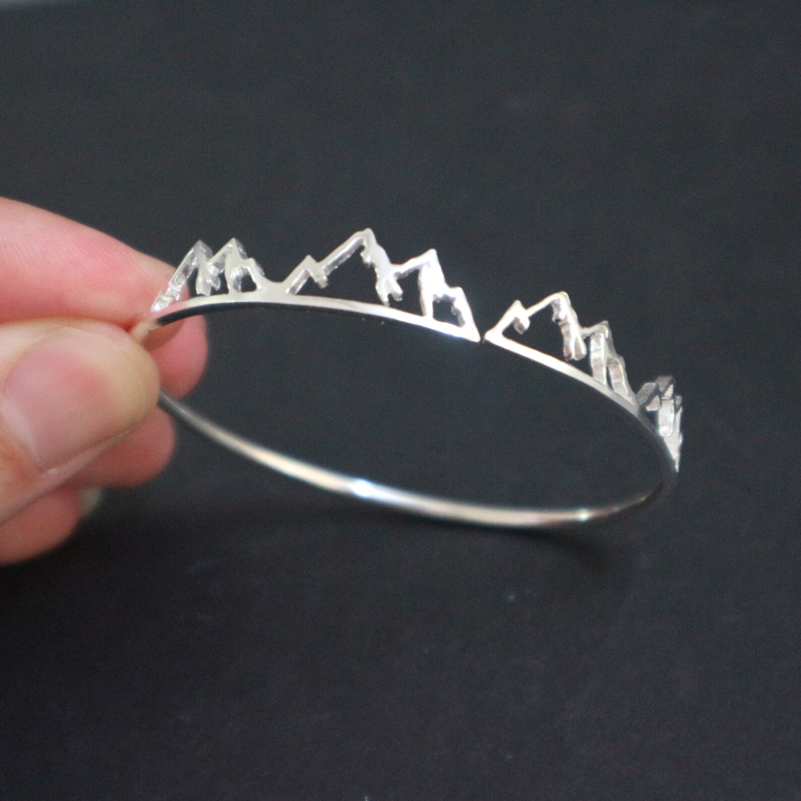 Mother and 4 Daughters Mountain Range Bracelet Silver Mother Etsy