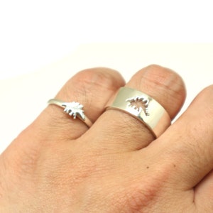 Bague assortie en argent Stegosaurus Cadeaux de bijoux Dinasour pour couples, hommes, femmes, petit ami, petite amie, mère, fille, meilleur ami image 5