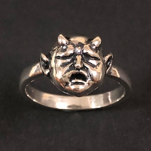 Srebrny pierścień Baby Devil Crying - wyjątkowa biżuteria, unisex, chłopak, dziewczyna, mąż, żona, ojciec, matka, córka, brat