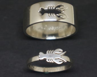 Lobster Matching Promise Ring for Couples - Craft your most treasured moment into a couple ring