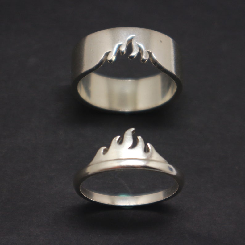 Bague de promesse de feu pour couples Bijoux de flamme Etsy France