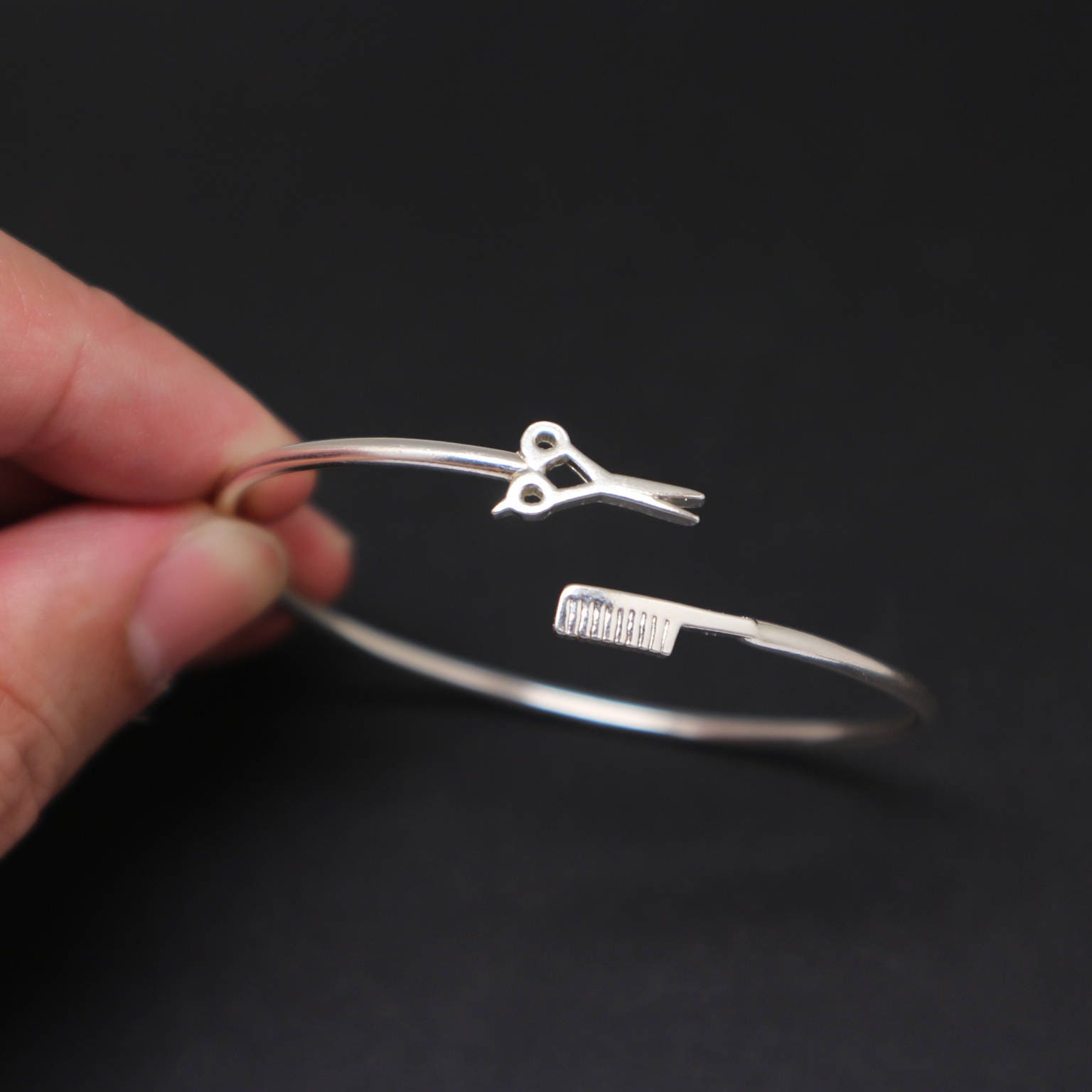 Hair Stylist Scissor and Comb Bracelet Hair Stylist Scissor Jewelry Cosmetology Hair dresser Graduation Gift
