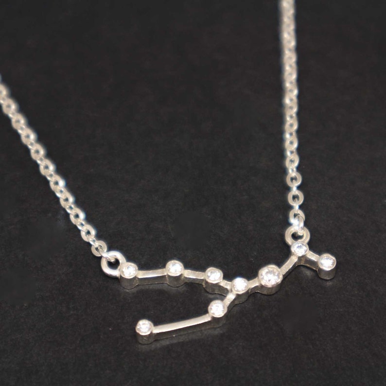 Taurus Jewelry Zodiac Sign Jewelry Birthstone Necklace Sterling Silver Taurus Constellation Necklace Star Astrology Necklace